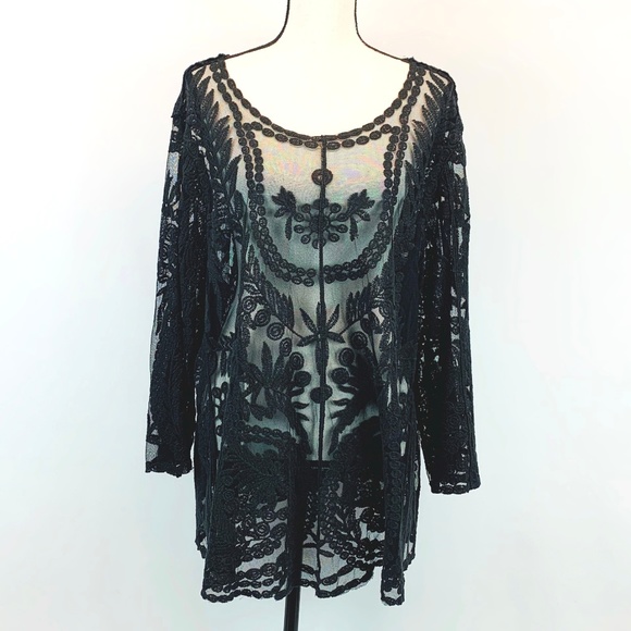 American Rag Tops - American Rag Black Lace Long Sleeve Top